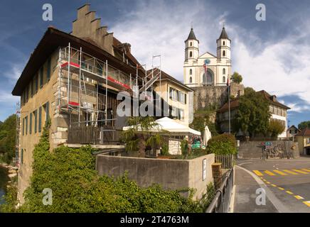 Lavori di costruzione ad Aarburg, Canton Argovia Foto Stock