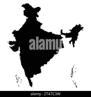 Mappe indiane nel disegno vettoriale in stile silhouette Illustrazione Vettoriale
