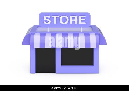 Icona Mini UI Store o Shop Web su sfondo bianco. Rendering 3D. Foto Stock
