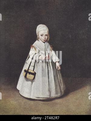 Le 1916 didascalie recitano: "Ter Borch 1617-1681 Dutch School Helene van der Schalke in Amsterdam." Gerard ter Borch, conosciuto anche come Gerard Terburg, è stato un pittore olandese vissuto nel secolo d'oro olandese. H.e influenzò i pittori olandesi Gabriel Metsu, Gerrit Dou, Eglon van der Neer e Johannes Vermeer. Foto Stock