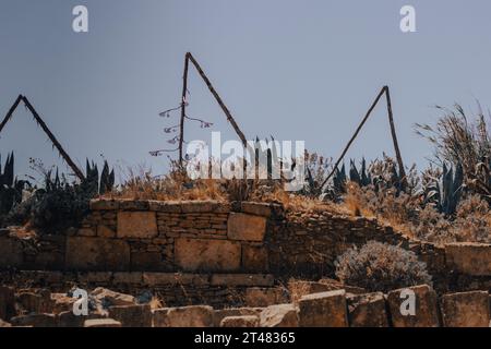 Lato del tempio a Selinunte, Sicilia Foto Stock