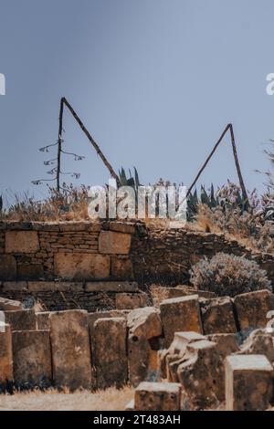 Lato del tempio a Selinunte, Sicilia Foto Stock