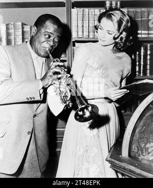 Louis Armstrong e Grace Kelly sul set di "High Society", 1956 Foto Stock