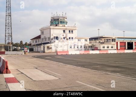 Controllo del traffico aereo all'aeroporto di Gibilterra Foto Stock