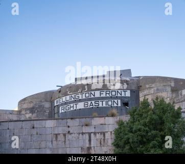 Wellington Front Right Bastion fortification a Gibilterra che durante la seconda guerra mondiale fu utilizzata dalla Gibilterra Defence Force. Foto Stock
