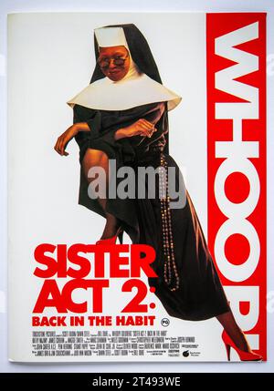 Prima copertina di informazioni pubblicitarie per il film Sister Act 2 Back in the Habit, uscito nel 1993 Foto Stock