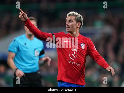 Antoine Griezmann dell'Atletico Madrid durante la partita del gruppo e di UEFA Champions League al Celtic Park, Glasgow. Data foto: Mercoledì 25 ottobre 2023. Foto Stock