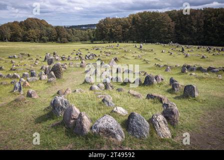 Luogo di sepoltura vichingo a Lindholm Hoje, Aalborg, Danimarca Foto Stock