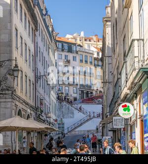 Baixa quartiere centrale di Lisbona Portogallo Foto Stock