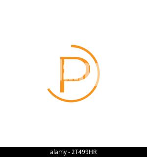 lettera p vettore del logo sorriso semplice Illustrazione Vettoriale