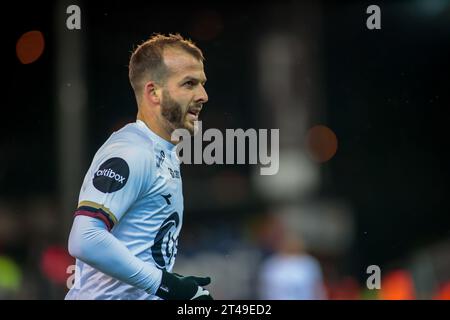 Drammen, Norvegia, 29 ottobre 2023. Il Viking's Zlatko Tripic nella partita Eliteserien tra Strømsgodset e Viking al Marienlyst Stadium di Drammen. Crediti: Frode Arnesen/Alamy Live News Foto Stock