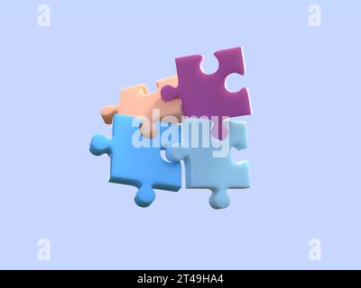 collegamento di quattro puzzle Foto Stock