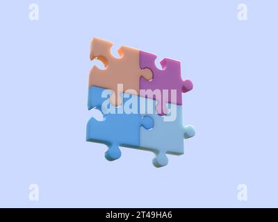 collegamento di quattro puzzle Foto Stock