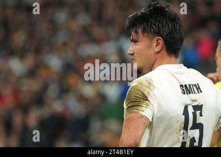 L'inglese Marcus Smith durante la finale di bronzo della Coppa del mondo di rugby 2023 tra Argentina e Inghilterra allo Stade de France di Saint-Denis, in Francia, il 27 ottobre 2023. Crediti: FAR EAST PRESS/AFLO/Alamy Live News Foto Stock