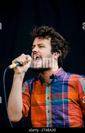 Michael Angelakos - Passion Pit, V2010, Hylands Park, Chelmsford, Essex, Regno Unito - 21 agosto 2010 Foto Stock