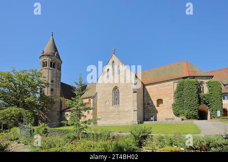 Chiesa monastica dell'ex abbazia benedettina costruita nel XII secolo, complesso monastico, Ostalbkreis, Remstal, Lorch, Baden-Württemberg, Germania, Europ Foto Stock