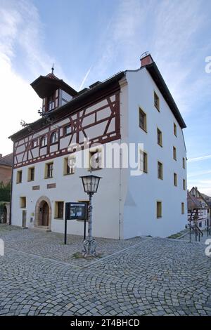 Casa a graticcio, Museo cittadino costruito nel 1508, Kirchplatz, Herzogenaurach, Franconia centrale, Franconia, Baviera, Germania Foto Stock