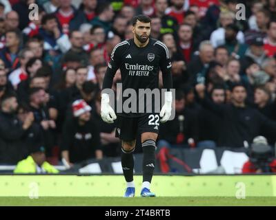 David Raya dell'Arsenal. - Arsenal contro Sheffield United, Premier League, Emirates Stadium, Londra, Regno Unito - 28 ottobre 2023. Solo per uso editoriale - si applicano le restrizioni DataCo. Foto Stock