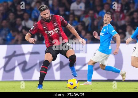 Napoli, Italia, 29 ottobre 2023: Olivier Giroud (9 MILANO ) durante la partita di serie A tra SSC Napoli e AC Milan allo Stadio Maradona il 29 ottobre 2023 a Napoli (foto Mosca / SPP) Foto Stock