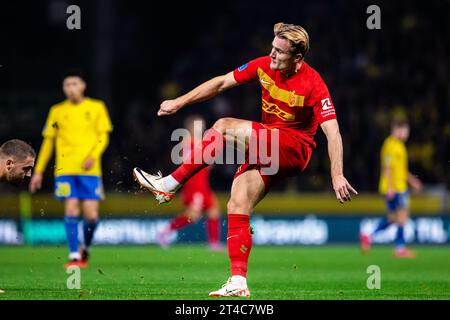 Broendby, Danimarca. 29 ottobre 2023. Martin Frese (5) dell'FC Nordsjaelland visto durante il 3F Superliga match tra Broendby IF e FC Nordsjaelland al Broendby Stadion di Broendby. (Foto: Gonzales Photo/Alamy Live News Foto Stock