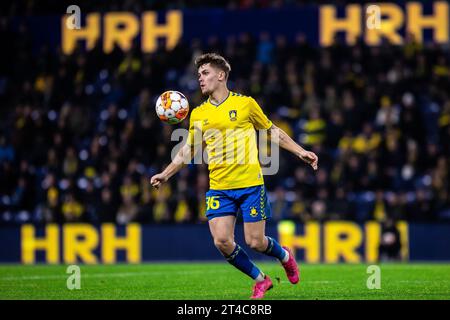 Broendby, Danimarca. 29 ottobre 2023. Mathias Kvistgaarden (36) di Broendby SE visto durante il 3F Superliga match tra Broendby IF e FC Nordsjaelland al Broendby Stadion di Broendby. (Foto: Gonzales Photo/Alamy Live News Foto Stock