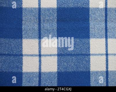 tessuto tartan blu e bianco utile come sfondo Foto Stock