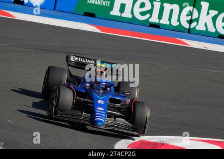 Città del Messico, Mexiko. 29 ottobre 2023. 29 ottobre 2023, autodromo Hermanos Rodriguez, città del Messico, Formula 1 Gran Premio De la Ciudad de Mexico 2023, nella foto Logan Sargeant (USA), Williams Racing Credit: dpa/Alamy Live News Foto Stock