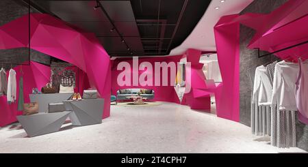 3D render di fashion shop Foto Stock