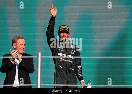 Città del Messico, Mexiko. 29 ottobre 2023. 29 ottobre 2023, autodromo Hermanos Rodriguez, città del Messico, Formula 1 Gran Premio De la Ciudad de Mexico 2023, nella foto 2° posto per Lewis Hamilton (GBR), Mercedes-AMG Petronas F1 Team Credit: dpa/Alamy Live News Foto Stock