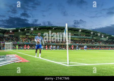 Silkeborg, Danimarca. 29 ottobre 2023. Leeroy Owusu (20) di Odense BK visto durante il 3F Superliga match tra Silkeborg IF e Odense BK al Jysk Park di Silkeborg. (Foto: Gonzales Photo - Nicolai Berthelsen). Foto Stock