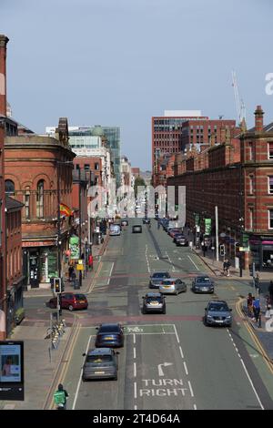 Deansgate a Manchester. Foto Stock