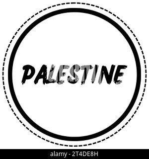 rispetta la silhouette nera della palestina patriottismo illustrazione icona bandiera logo libertà testo tipografia guerra israele indipendenza politica conflitto nazionale Foto Stock