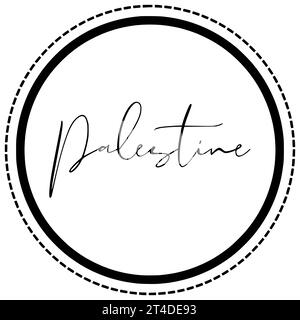 rispetta la silhouette nera della palestina patriottismo illustrazione icona bandiera logo libertà testo tipografia guerra israele indipendenza politica conflitto nazionale Foto Stock