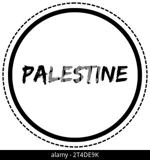 rispetta la silhouette nera della palestina patriottismo illustrazione icona bandiera logo libertà testo tipografia guerra israele indipendenza politica conflitto nazionale Foto Stock