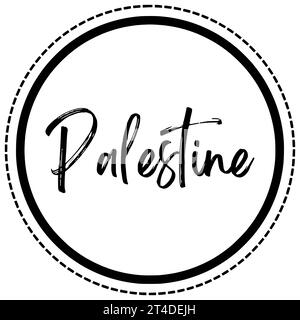 rispetta la silhouette nera della palestina patriottismo illustrazione icona bandiera logo libertà testo tipografia guerra israele indipendenza politica conflitto nazionale Foto Stock