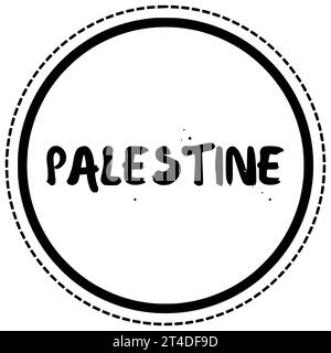 rispetta la silhouette nera della palestina patriottismo illustrazione icona bandiera logo libertà testo tipografia guerra israele indipendenza politica conflitto nazionale Foto Stock