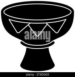 gioca con silhouette bongo nero illustrazione carnevale icona tribale logo goblet ritmo pelle batterista basso melodia festival cultura brasiliana africana legno Foto Stock