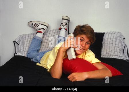 BRIAN GREEN;attore mericano, meglio conosciuto per la sua interpretazione di David Silver nella serie televisiva Beverly Hills, 90210 ; 1988 ; Credit: Lynn McAfee / Performing Arts Images www.performingartsimages.com Foto Stock