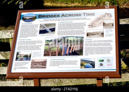 Leaderfoot Viaduct - noto anche come Drygrange Viaduct, nr Melrose, Scottish Borders, Roxburghshire, Scozia, UK - Ufficio informazioni turistiche Foto Stock