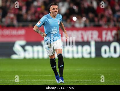 Girona, Spagna. 27 ottobre 2023. Iago Aspas del RC Celta durante la partita la Liga EA Sports tra Girona FC e RC Celta ha giocato al Montilivi Stadium il 27 ottobre 2023 a Girona, in Spagna. (Foto di Bagu Blanco/PRESSINPHOTO) crediti: PRESSINPHOTO SPORTS AGENCY/Alamy Live News Foto Stock