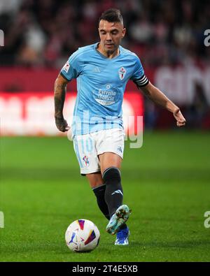 Girona, Spagna. 27 ottobre 2023. Iago Aspas del RC Celta durante la partita la Liga EA Sports tra Girona FC e RC Celta ha giocato al Montilivi Stadium il 27 ottobre 2023 a Girona, in Spagna. (Foto di Bagu Blanco/PRESSINPHOTO) crediti: PRESSINPHOTO SPORTS AGENCY/Alamy Live News Foto Stock