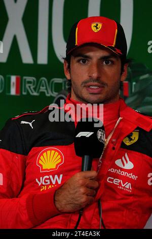 28 ottobre 2023, autodromo Hermanos Rodriguez, città del Messico, Formula 1 Gran Premio De la Ciudad de Mexico 2023, nella foto Carlos Sainz Jr. Scuderia Ferrari Foto Stock