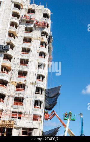 Miami Beach, Florida, esterno, hotel con ingresso frontale, Collins Avenue, restauro restauro, riciclo sostenibile, histori Foto Stock