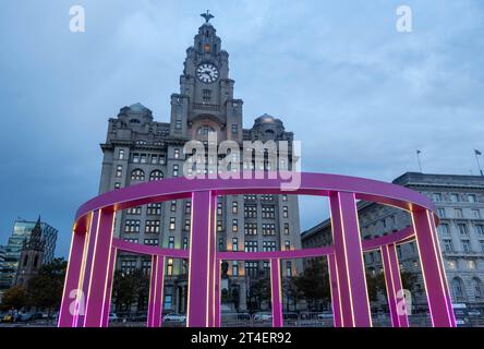 River of Light Liverpool 2023 United by Music Yellow Studio Foto Stock