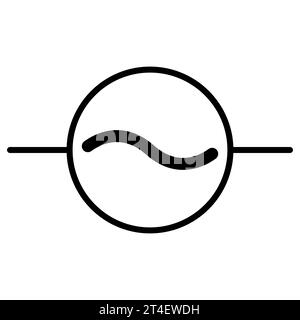 Icona generatore fonte di corrente alternata, fonte di alimentazione alternativa di elettricità Illustrazione Vettoriale