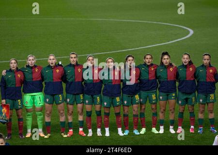 Manchester lunedì 30 ottobre 2023. Portogallo durante la partita amichevole internazionale tra Inghilterra femminile Under 23 e Portogallo presso l'Academy Stadium di Manchester lunedì 30 ottobre 2023. (Foto: Mike Morese | mi News) crediti: MI News & Sport /Alamy Live News Foto Stock