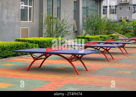 Ping pong nel campus, primo piano della foto Foto Stock