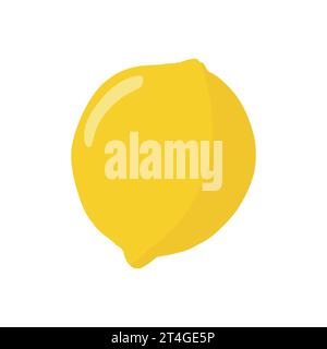 Limone in stile piatto. Illustrazione vettoriale evidenziata su sfondo bianco Illustrazione Vettoriale