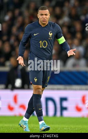 Lille, Francia. 17 ottobre 2023. Kylian Mbappe (10), francese, raffigurato durante una partita di calcio tra le squadre nazionali di Francia e Scozia in amichevole, il 17 ottobre 2023 a Lille, in Francia. (Foto di David Catry/Sportpix) credito: Sportpix/Alamy Live News Foto Stock