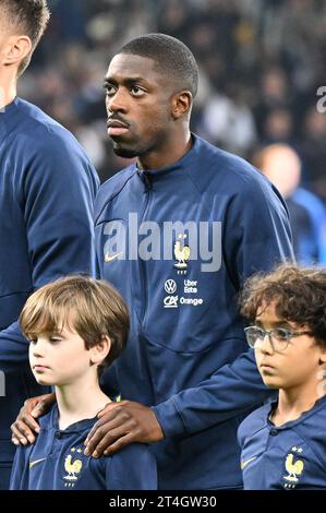 Lille, Francia. 17 ottobre 2023. Ousmane Dembele (11) di Francia, raffigurato durante una partita di calcio tra le squadre nazionali di Francia e Scozia in amichevole, il 17 ottobre 2023 a Lille, in Francia. (Foto di David Catry/Sportpix) credito: Sportpix/Alamy Live News Foto Stock